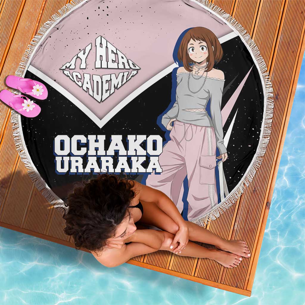 Ochako Uraraka My Hero Academia Beach Blanket Anime Grunge Splatter Graphic Style