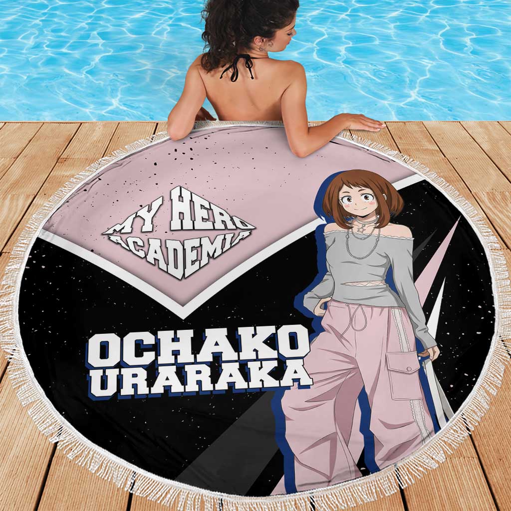 Ochako Uraraka My Hero Academia Beach Blanket Anime Grunge Splatter Graphic Style
