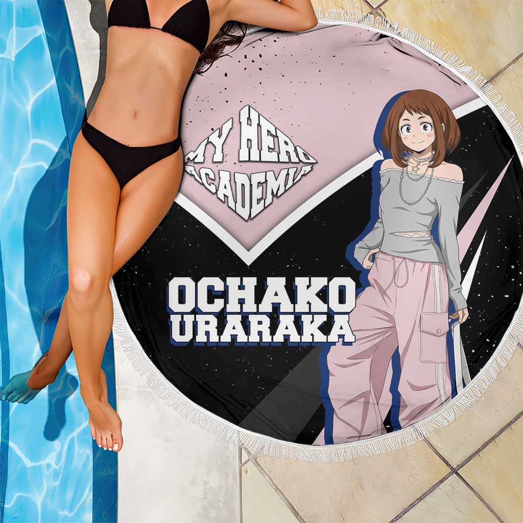 Ochako Uraraka My Hero Academia Beach Blanket Anime Grunge Splatter Graphic Style