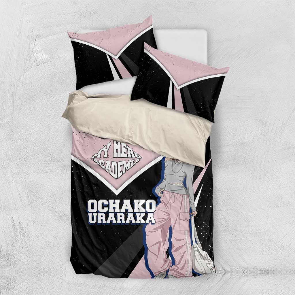 Ochako Uraraka My Hero Academia Bedding Set Anime Grunge Splatter Graphic Style