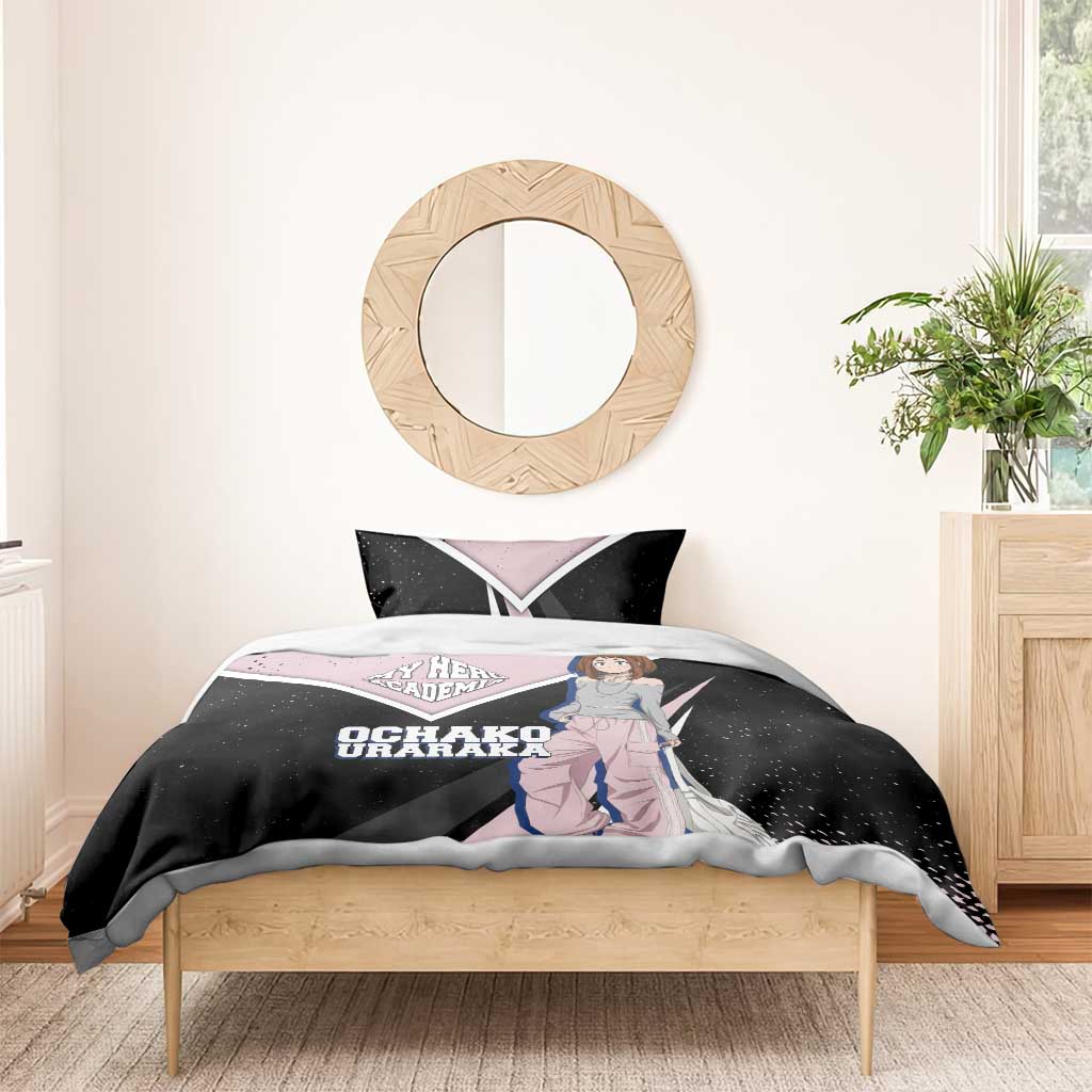 Ochako Uraraka My Hero Academia Bedding Set Anime Grunge Splatter Graphic Style