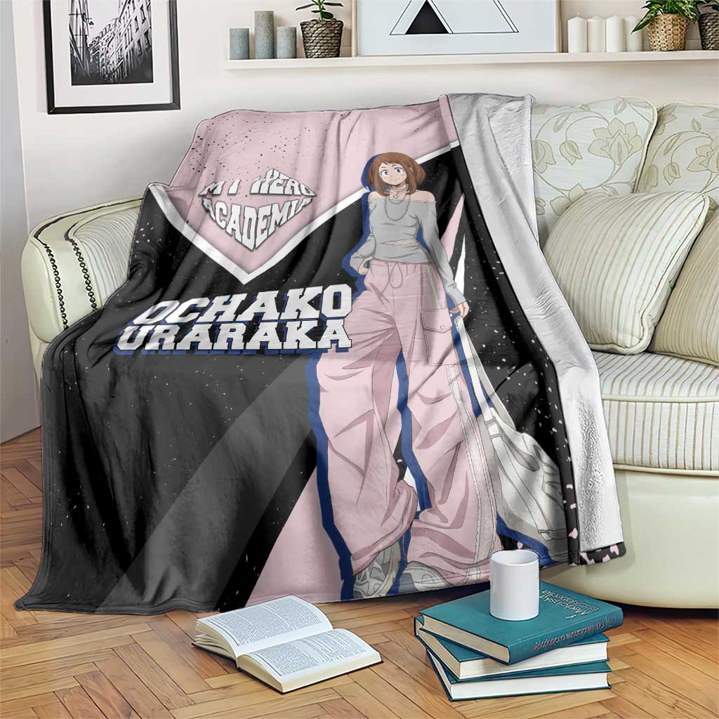 Ochako Uraraka My Hero Academia Blanket Anime Grunge Splatter Graphic Style
