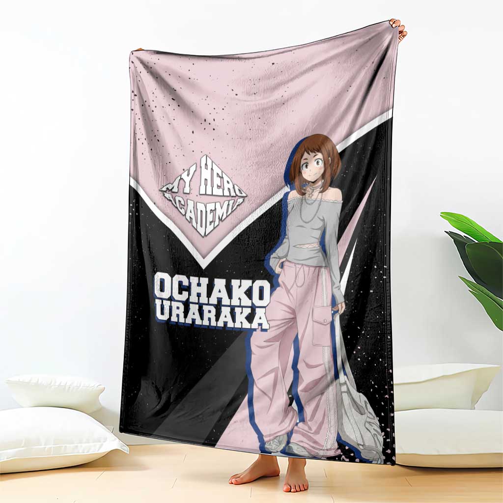 Ochako Uraraka My Hero Academia Blanket Anime Grunge Splatter Graphic Style