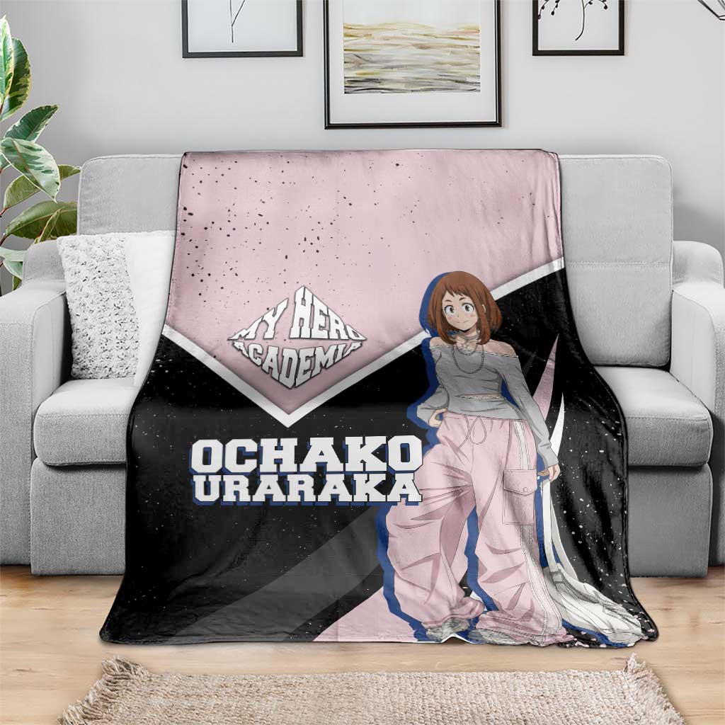 Ochako Uraraka My Hero Academia Blanket Anime Grunge Splatter Graphic Style
