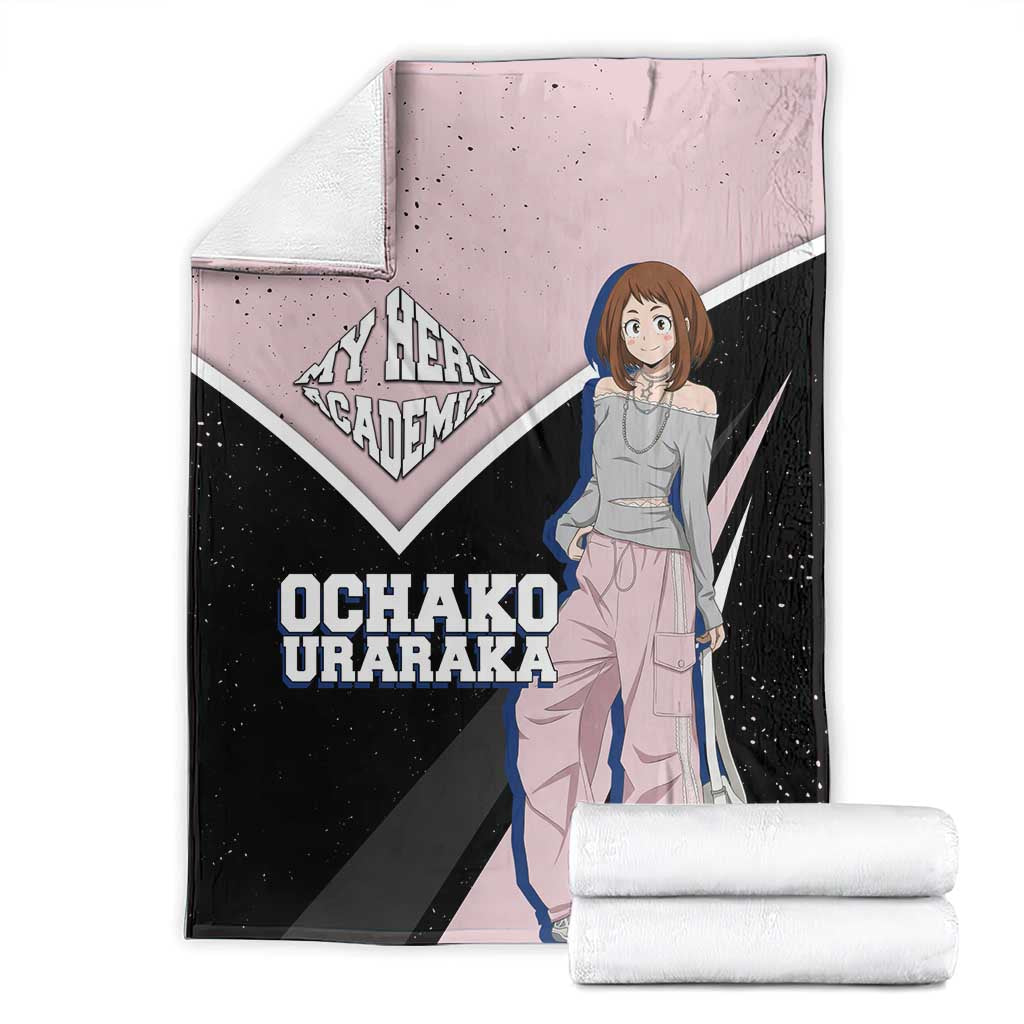 Ochako Uraraka My Hero Academia Blanket Anime Grunge Splatter Graphic Style