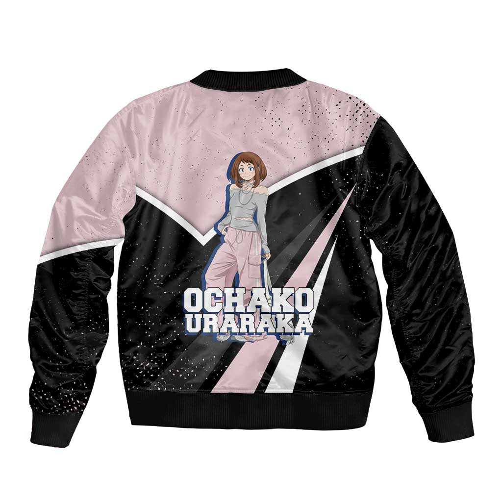 Ochako Uraraka My Hero Academia Bomber Jacket Anime Grunge Splatter Graphic Style
