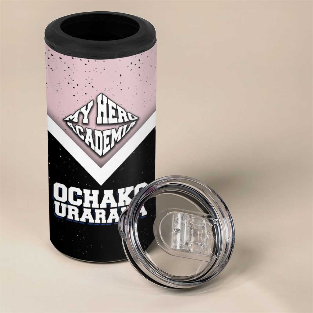Ochako Uraraka My Hero Academia 4 in 1 Can Cooler Tumbler Anime Grunge Splatter Graphic Style