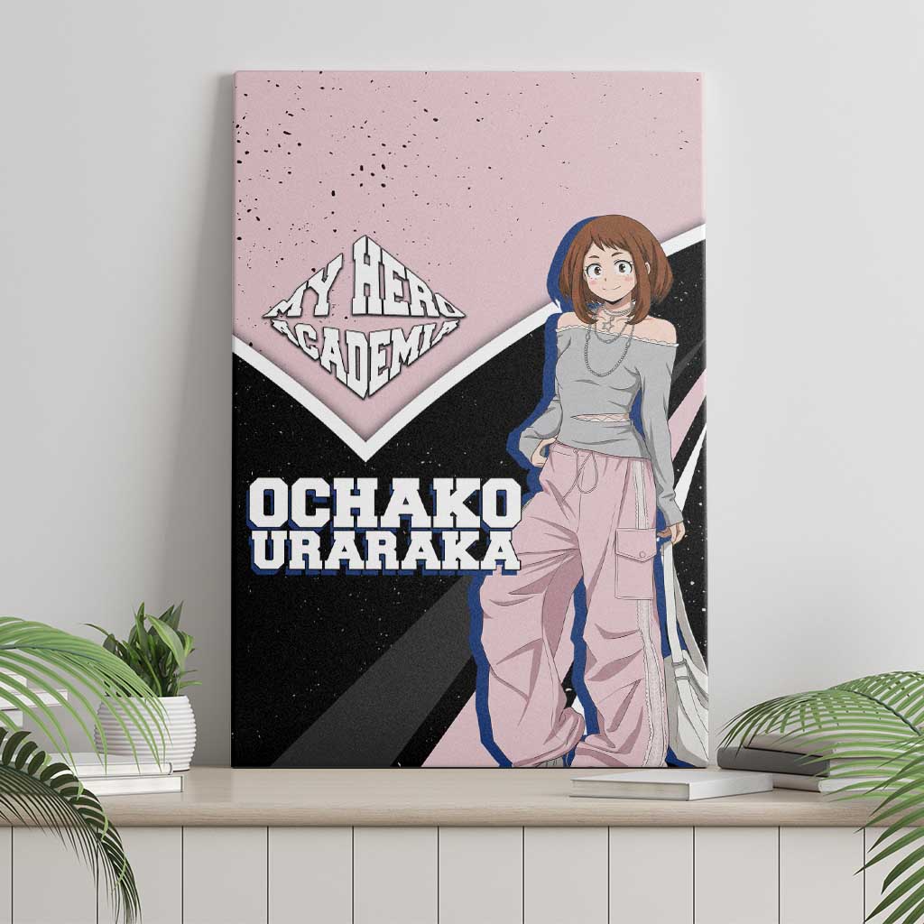 Ochako Uraraka My Hero Academia Canvas Wall Art Anime Grunge Splatter Graphic Style