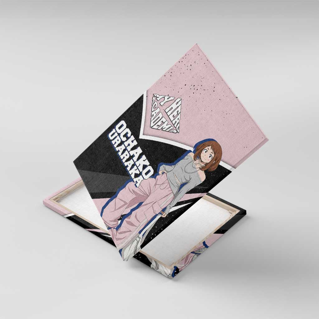 Ochako Uraraka My Hero Academia Canvas Wall Art Anime Grunge Splatter Graphic Style
