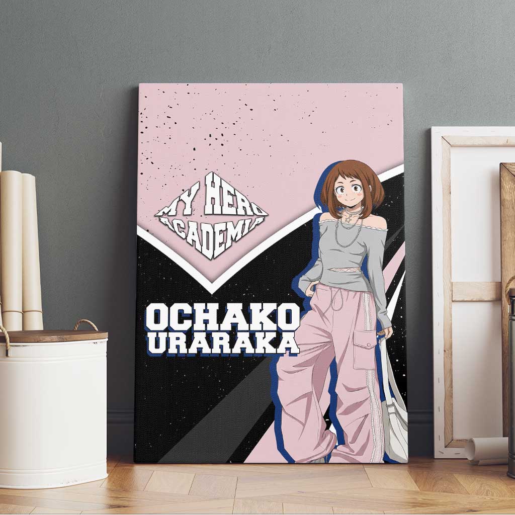 Ochako Uraraka My Hero Academia Canvas Wall Art Anime Grunge Splatter Graphic Style