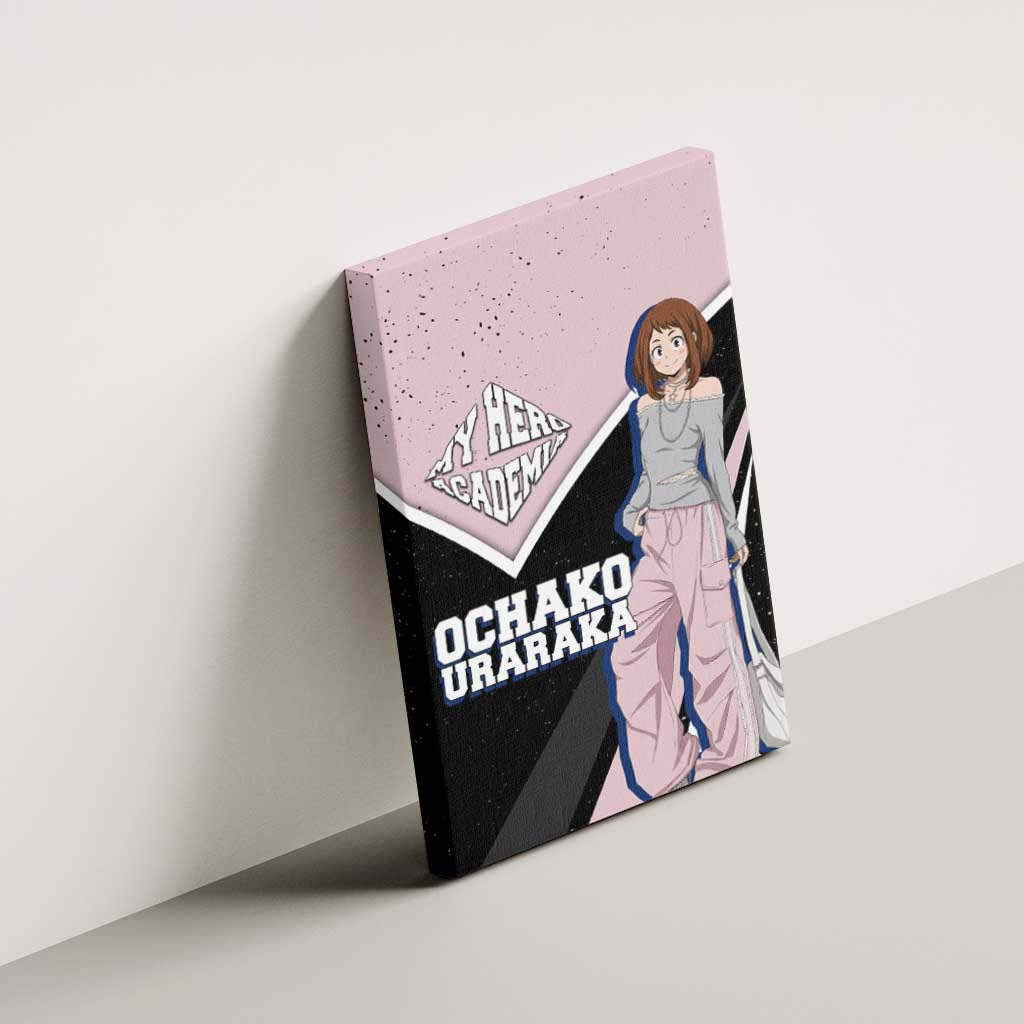 Ochako Uraraka My Hero Academia Canvas Wall Art Anime Grunge Splatter Graphic Style