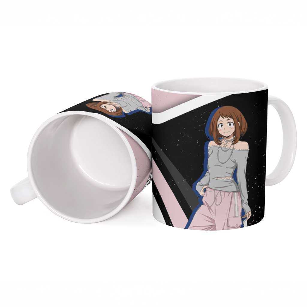 Ochako Uraraka My Hero Academia Ceramic Mug Anime Grunge Splatter Graphic Style