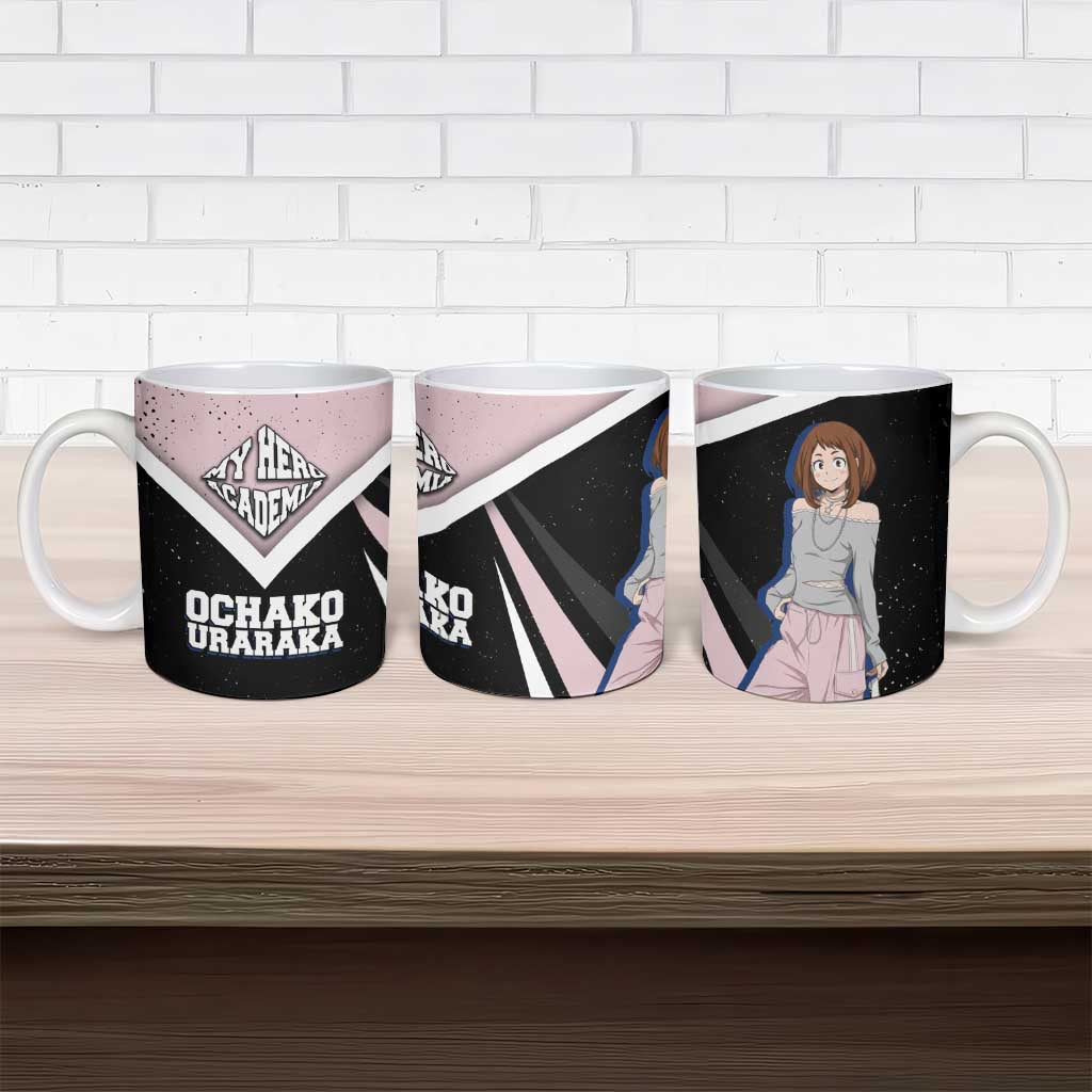 Ochako Uraraka My Hero Academia Ceramic Mug Anime Grunge Splatter Graphic Style