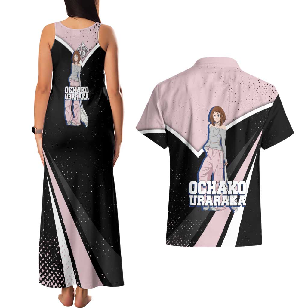 Ochako Uraraka My Hero Academia Couples Matching Tank Maxi Dress and Hawaiian Shirt Anime Grunge Splatter Graphic Style