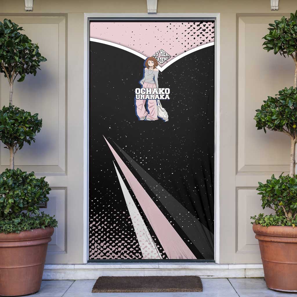 Ochako Uraraka My Hero Academia Door Cover Anime Grunge Splatter Graphic Style