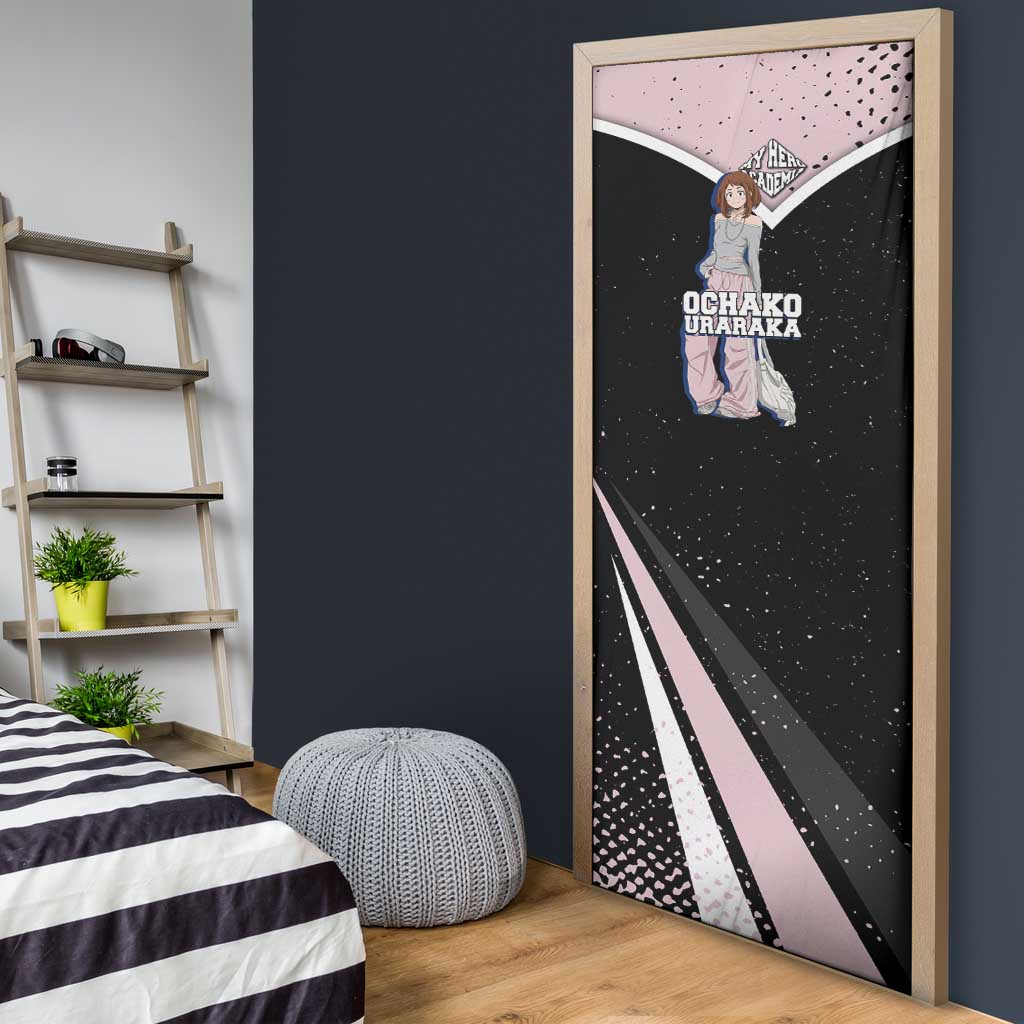 Ochako Uraraka My Hero Academia Door Cover Anime Grunge Splatter Graphic Style