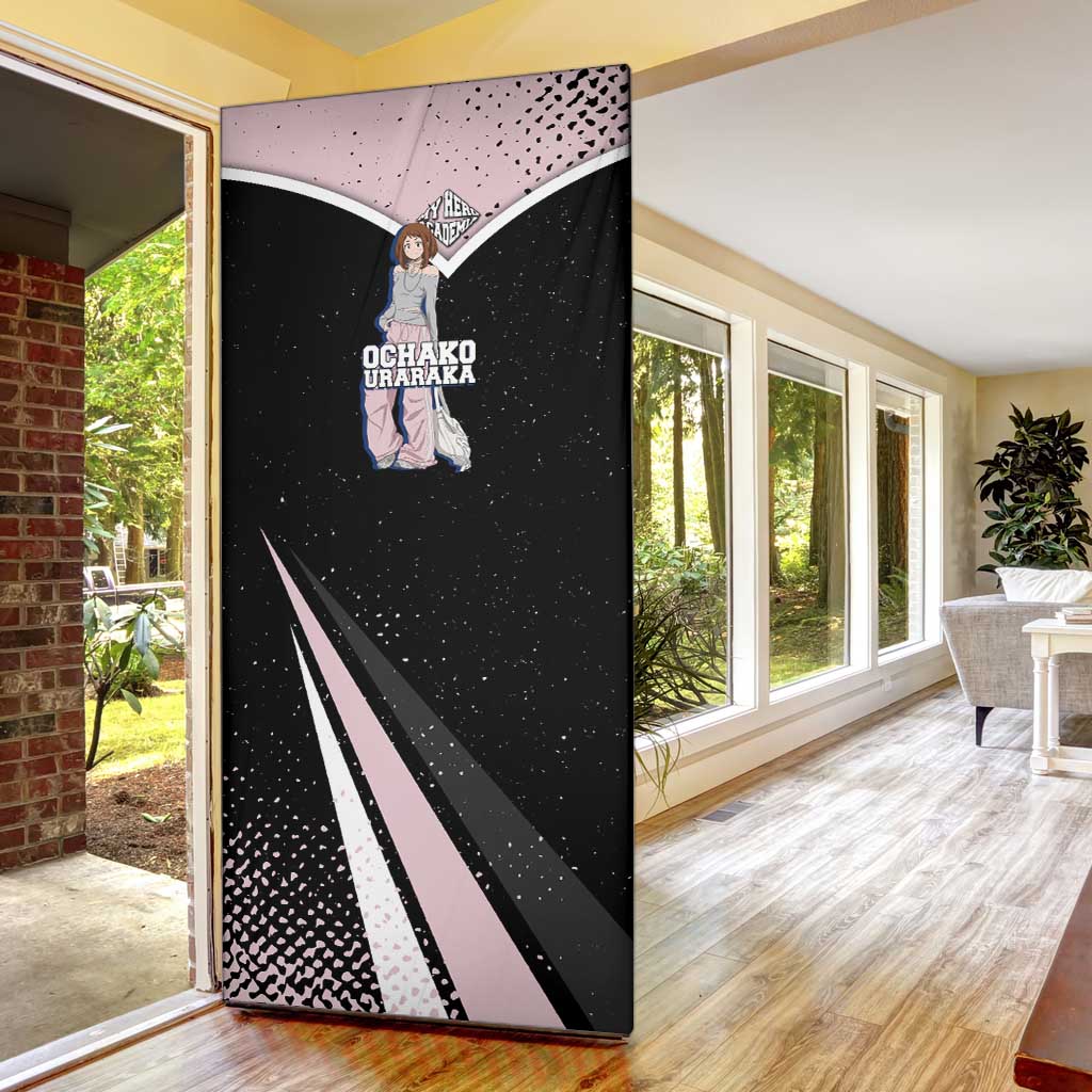 Ochako Uraraka My Hero Academia Door Cover Anime Grunge Splatter Graphic Style