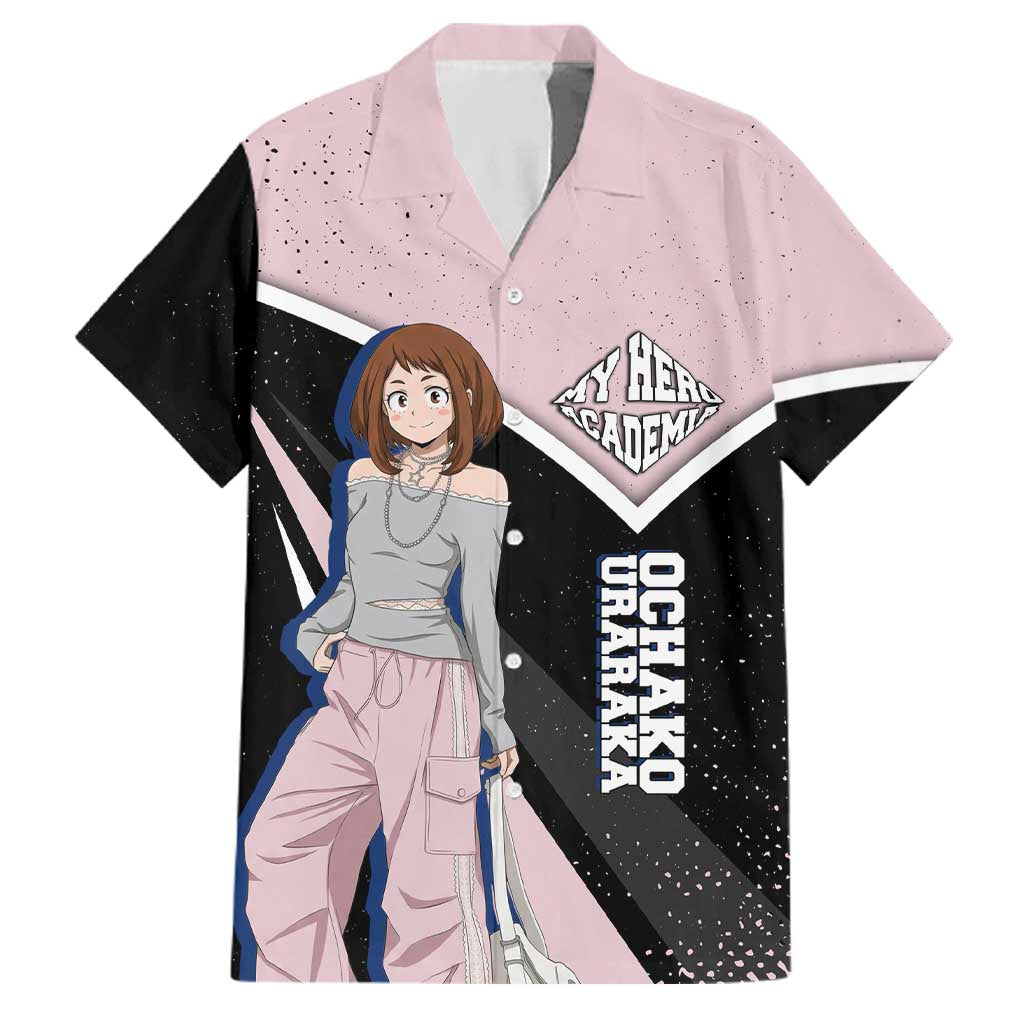 Ochako Uraraka My Hero Academia Family Matching Mermaid Dress and Hawaiian Shirt Anime Grunge Splatter Graphic Style