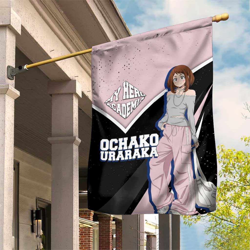 Ochako Uraraka My Hero Academia Garden Flag Anime Grunge Splatter Graphic Style