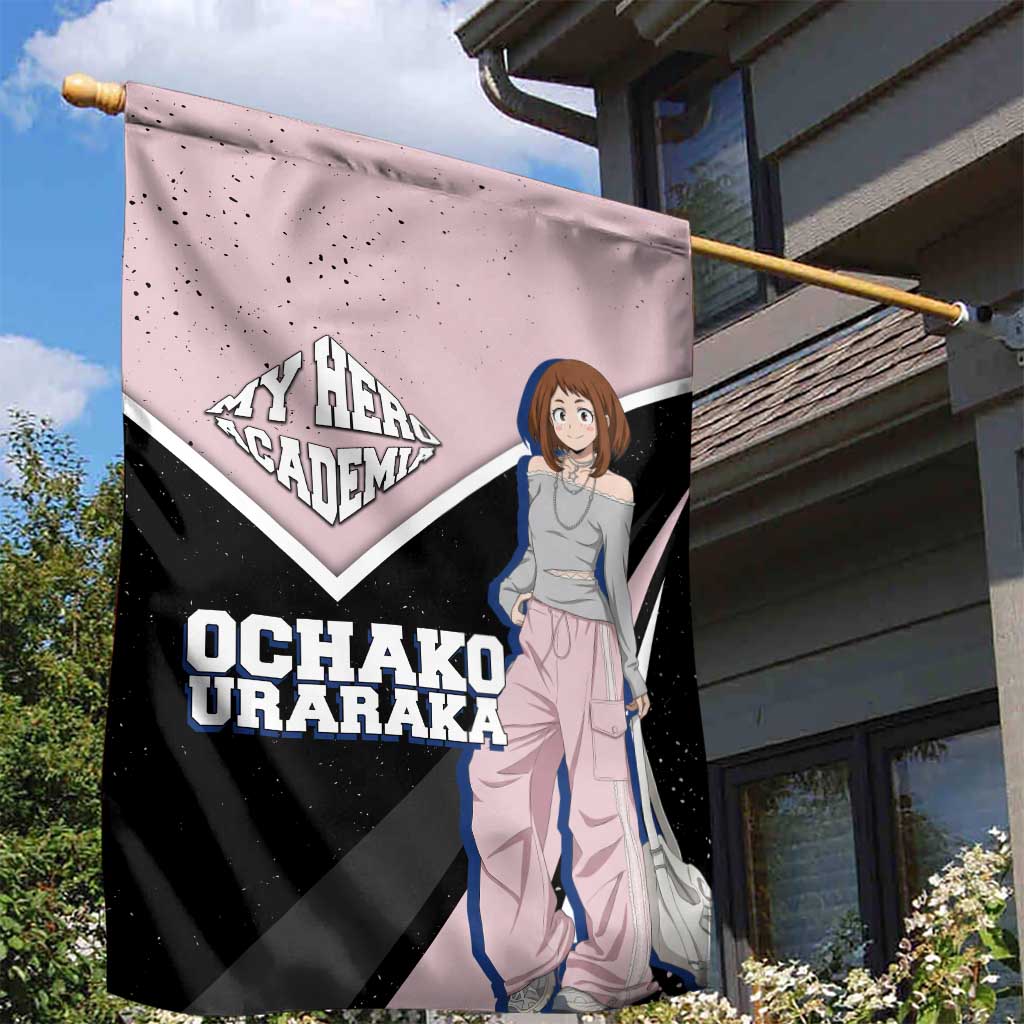 Ochako Uraraka My Hero Academia Garden Flag Anime Grunge Splatter Graphic Style