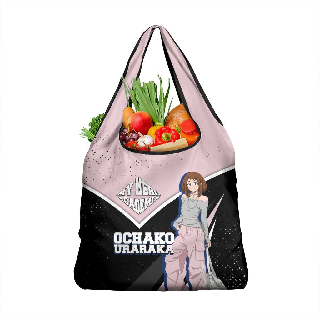 Ochako Uraraka My Hero Academia Grocery Bag Anime Grunge Splatter Graphic Style