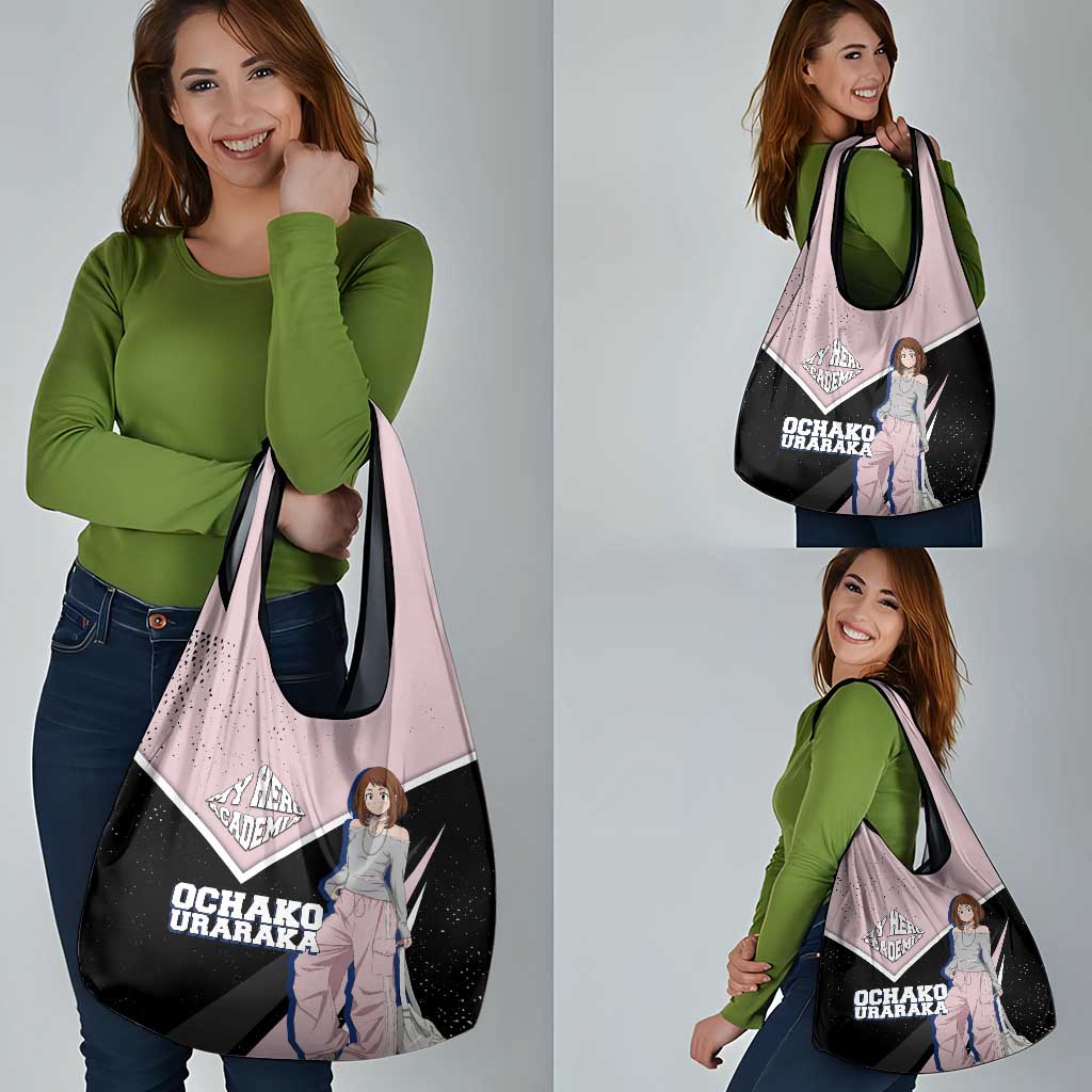 Ochako Uraraka My Hero Academia Grocery Bag Anime Grunge Splatter Graphic Style
