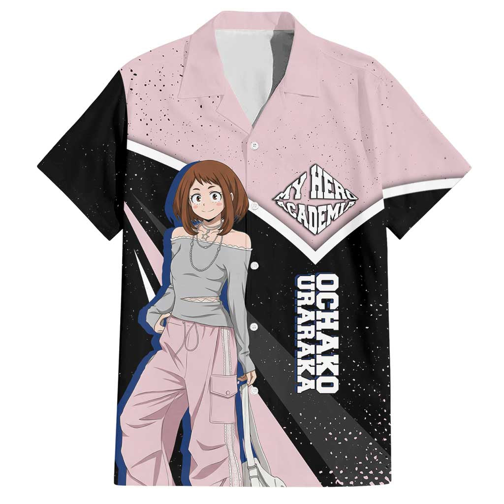 Ochako Uraraka My Hero Academia Hawaiian Shirt Anime Grunge Splatter Graphic Style