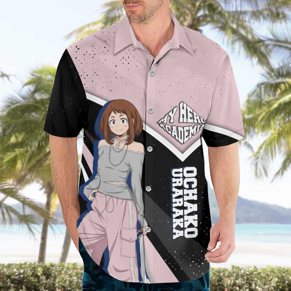 Ochako Uraraka My Hero Academia Hawaiian Shirt Anime Grunge Splatter Graphic Style