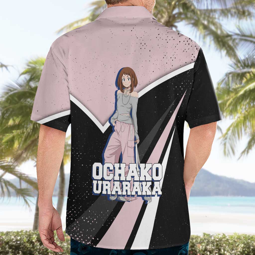 Ochako Uraraka My Hero Academia Hawaiian Shirt Anime Grunge Splatter Graphic Style