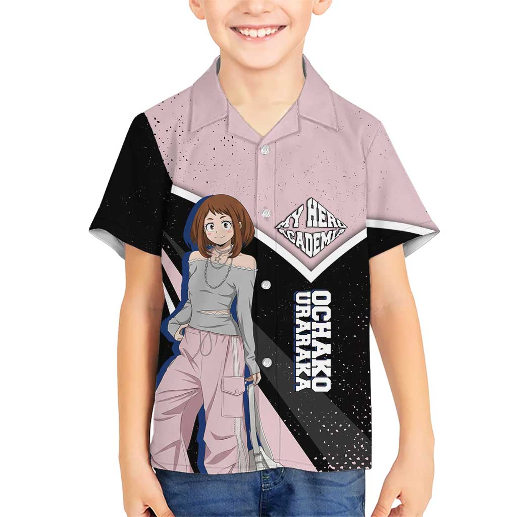 Ochako Uraraka My Hero Academia Hawaiian Shirt Anime Grunge Splatter Graphic Style