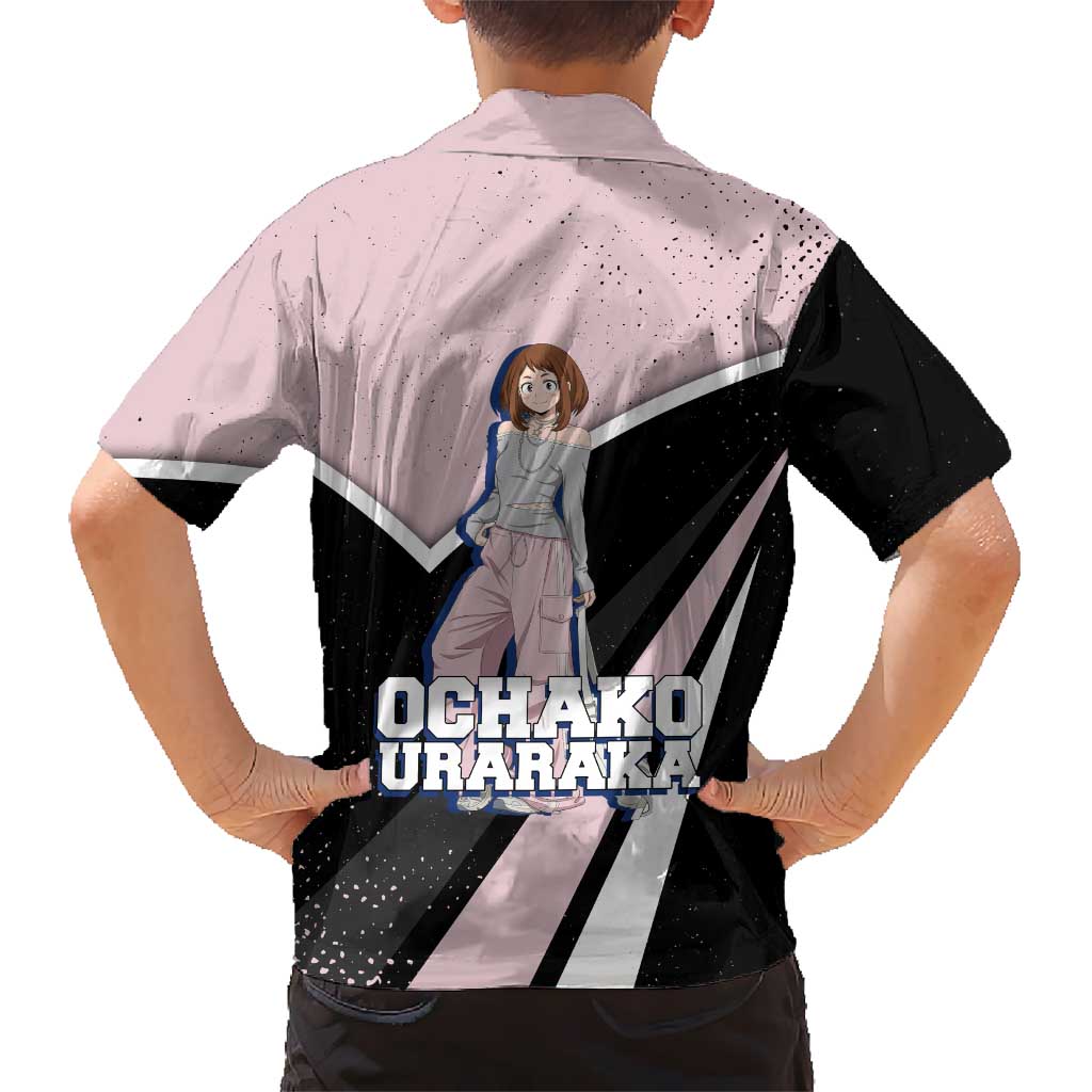 Ochako Uraraka My Hero Academia Hawaiian Shirt Anime Grunge Splatter Graphic Style