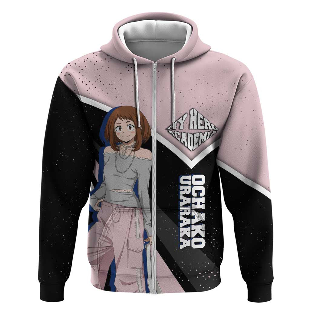 Ochako Uraraka My Hero Academia Hoodie Anime Grunge Splatter Graphic Style