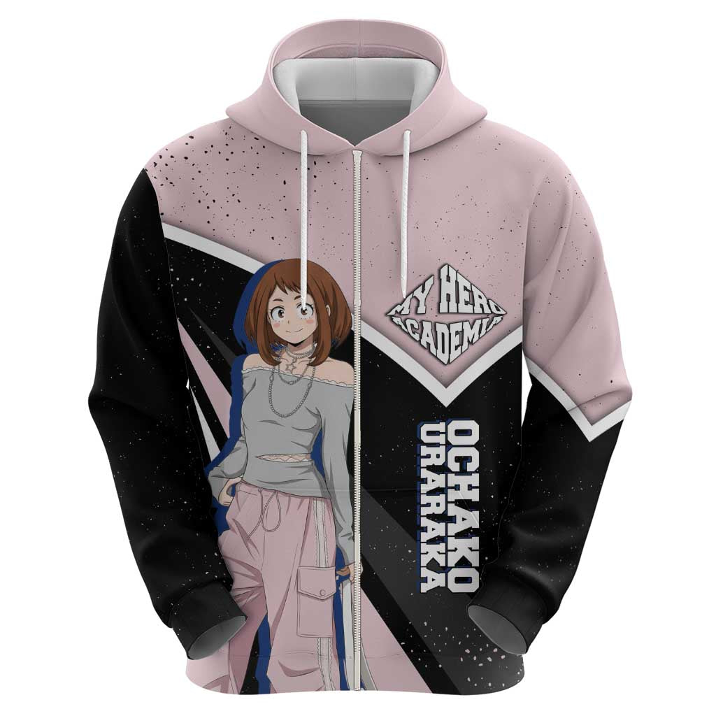 Ochako Uraraka My Hero Academia Hoodie Anime Grunge Splatter Graphic Style