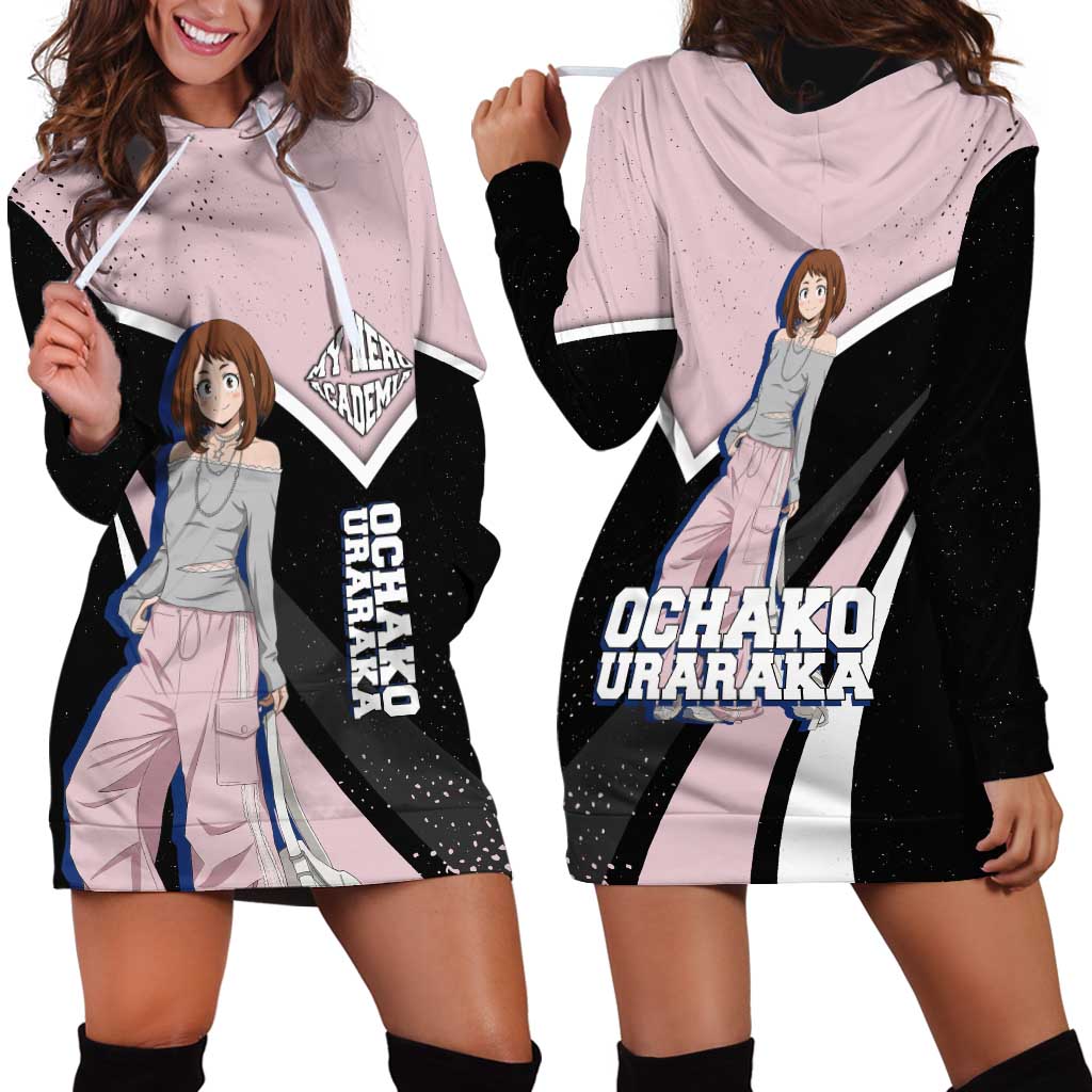 Ochako Uraraka My Hero Academia Hoodie Dress Anime Grunge Splatter Graphic Style