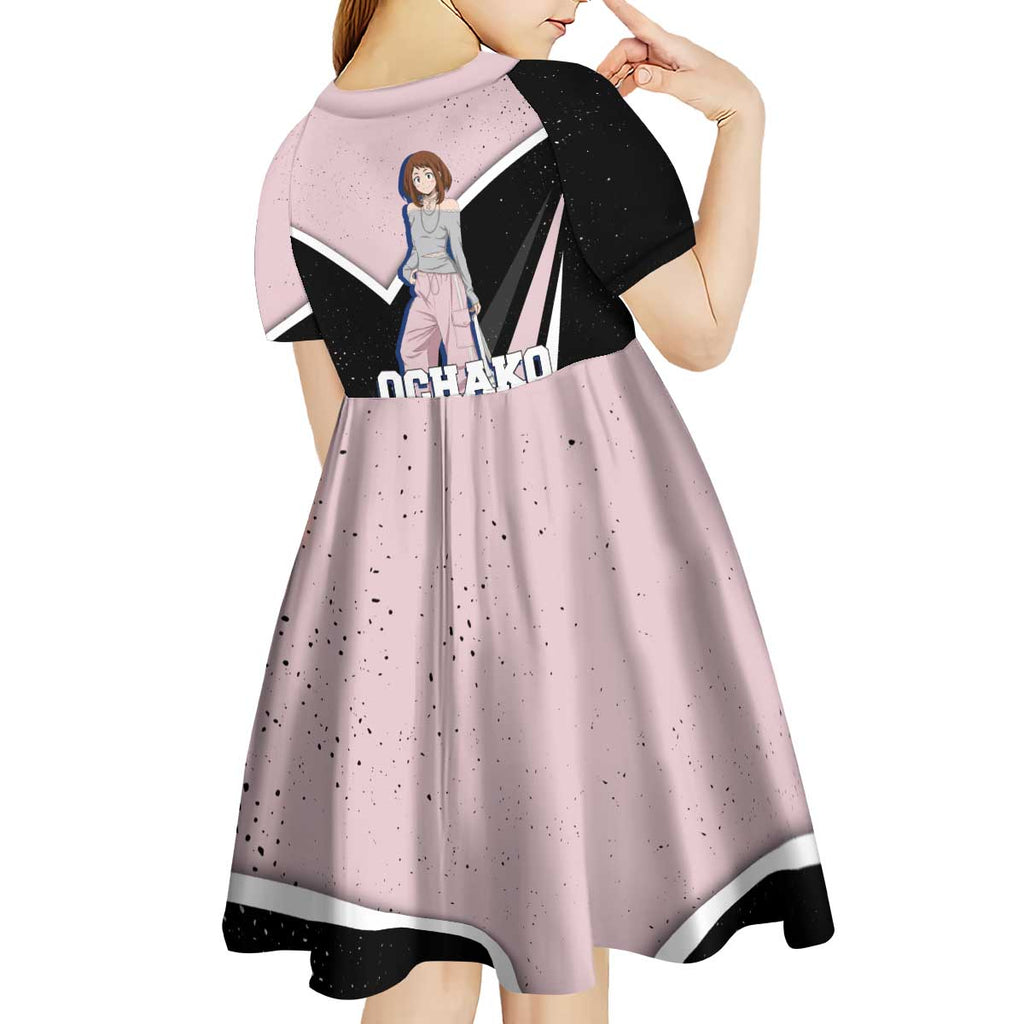 Ochako Uraraka My Hero Academia Kid Short Sleeve Dress Anime Grunge Splatter Graphic Style
