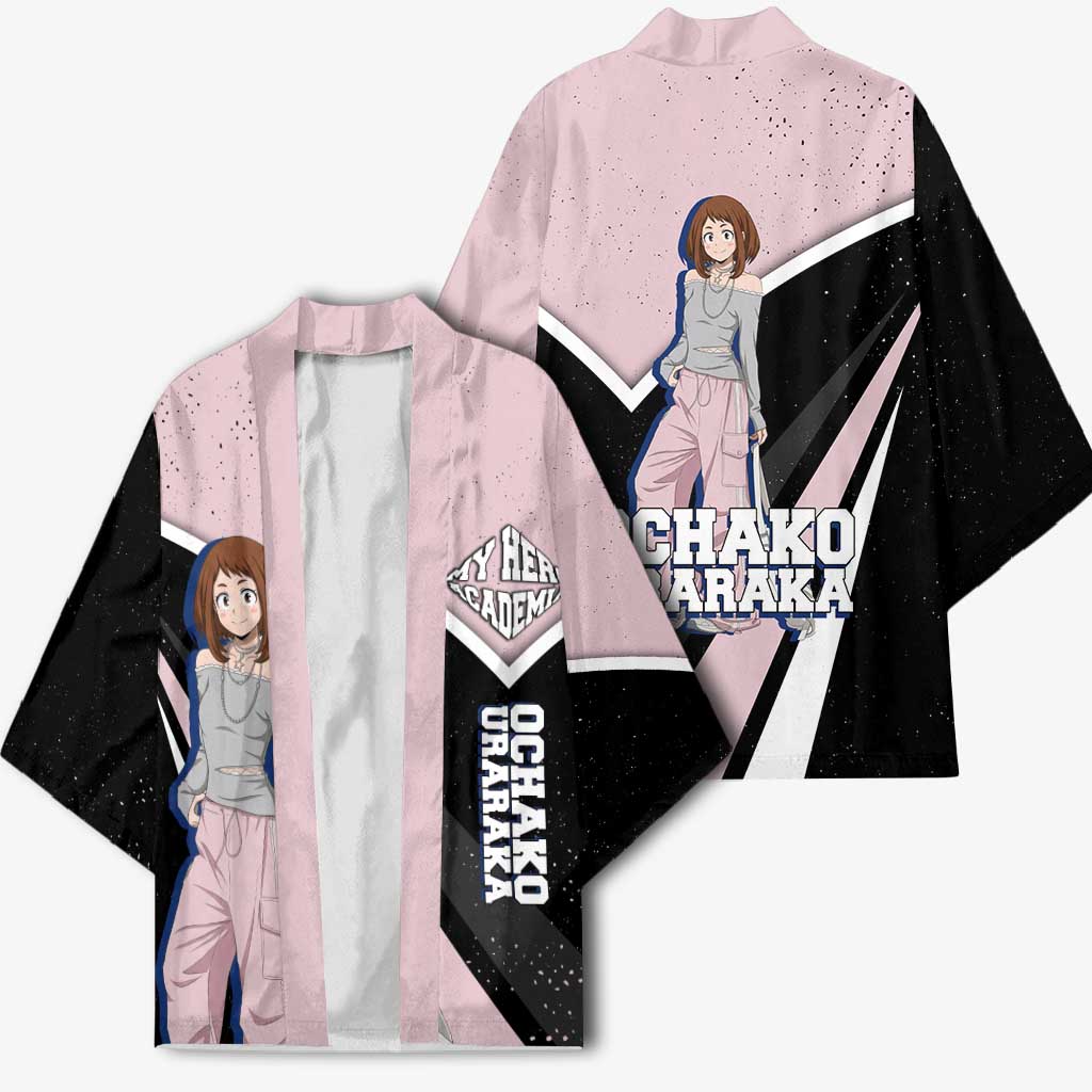Ochako Uraraka My Hero Academia Kimono Anime Grunge Splatter Graphic Style