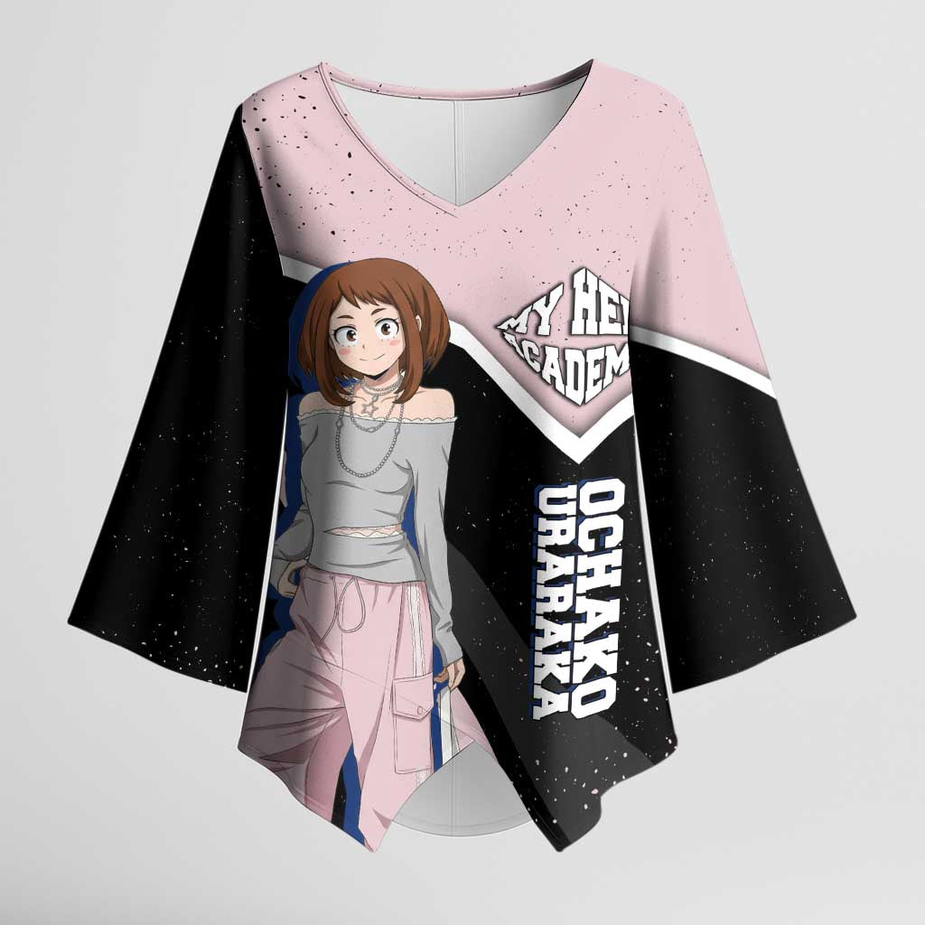 Ochako Uraraka My Hero Academia Kimono Sleeve Blouse Anime Grunge Splatter Graphic Style
