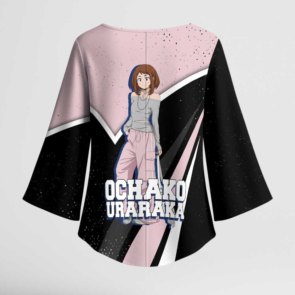 Ochako Uraraka My Hero Academia Kimono Sleeve Blouse Anime Grunge Splatter Graphic Style