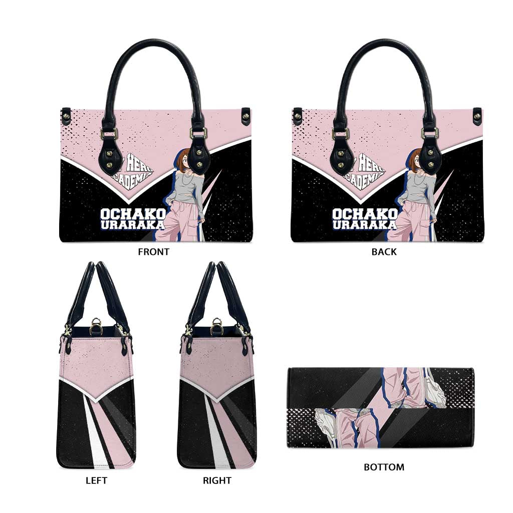 Ochako Uraraka My Hero Academia Leather Bag Anime Grunge Splatter Graphic Style