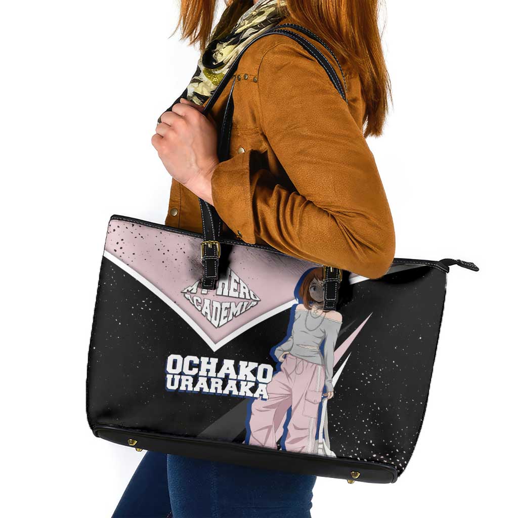 Ochako Uraraka My Hero Academia Leather Tote Bag Anime Grunge Splatter Graphic Style