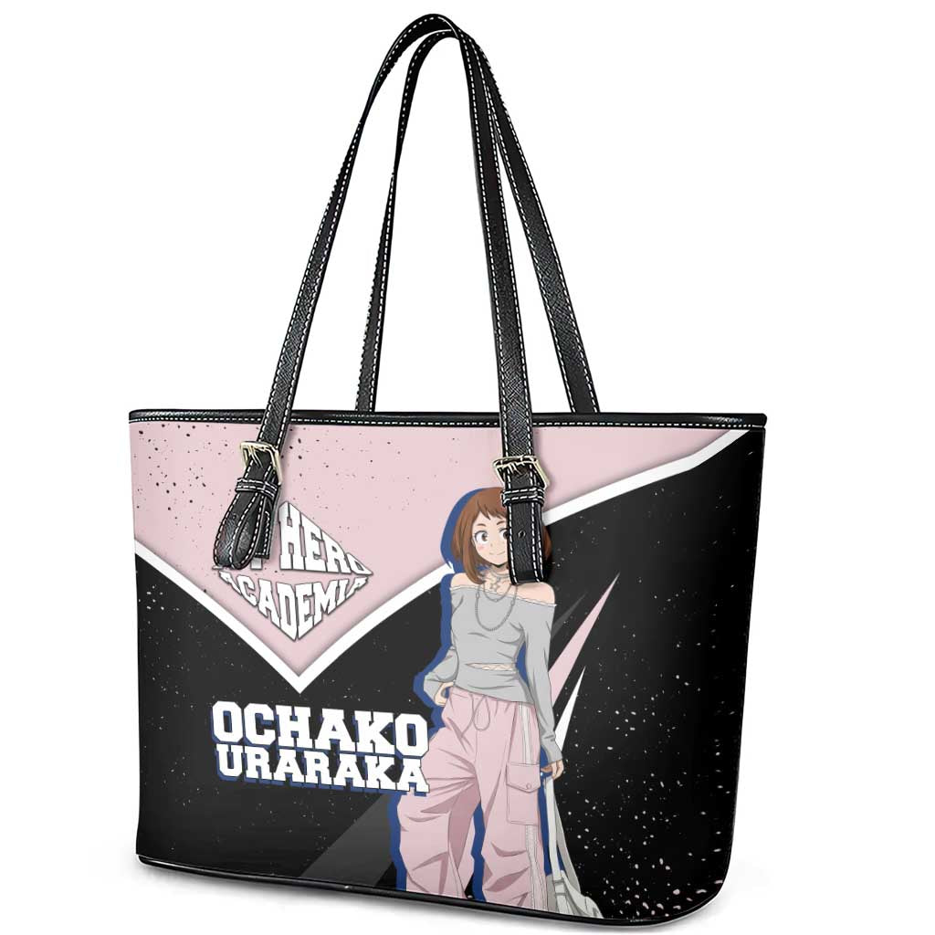 Ochako Uraraka My Hero Academia Leather Tote Bag Anime Grunge Splatter Graphic Style