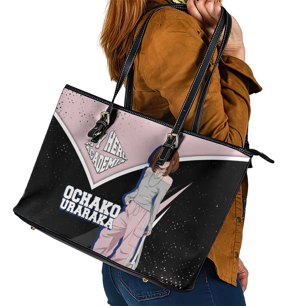 Ochako Uraraka My Hero Academia Leather Tote Bag Anime Grunge Splatter Graphic Style