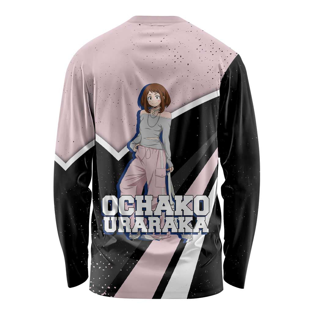 Ochako Uraraka My Hero Academia Long Sleeve Shirt Anime Grunge Splatter Graphic Style