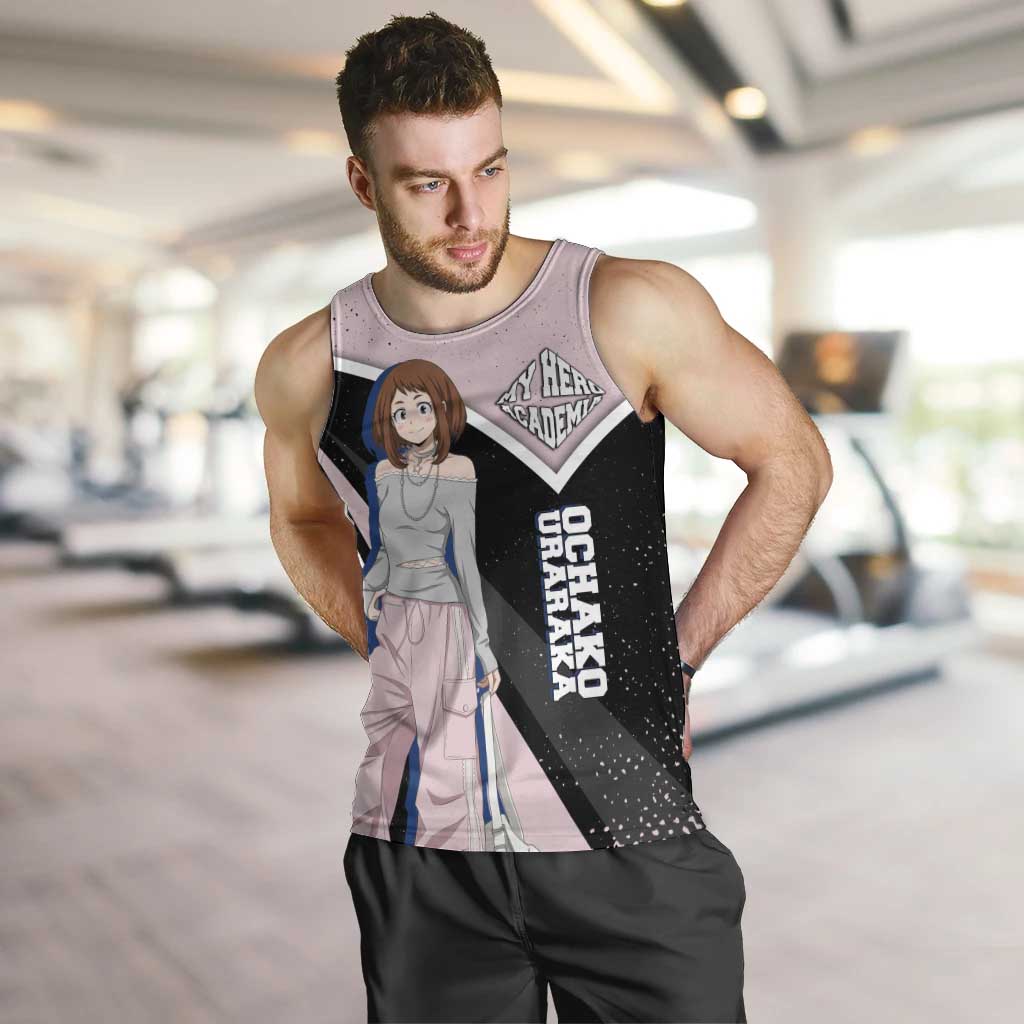 Ochako Uraraka My Hero Academia Men Tank Top Anime Grunge Splatter Graphic Style