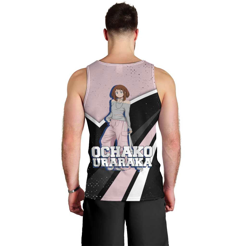 Ochako Uraraka My Hero Academia Men Tank Top Anime Grunge Splatter Graphic Style