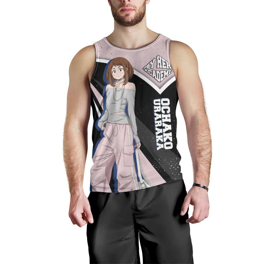 Ochako Uraraka My Hero Academia Men Tank Top Anime Grunge Splatter Graphic Style