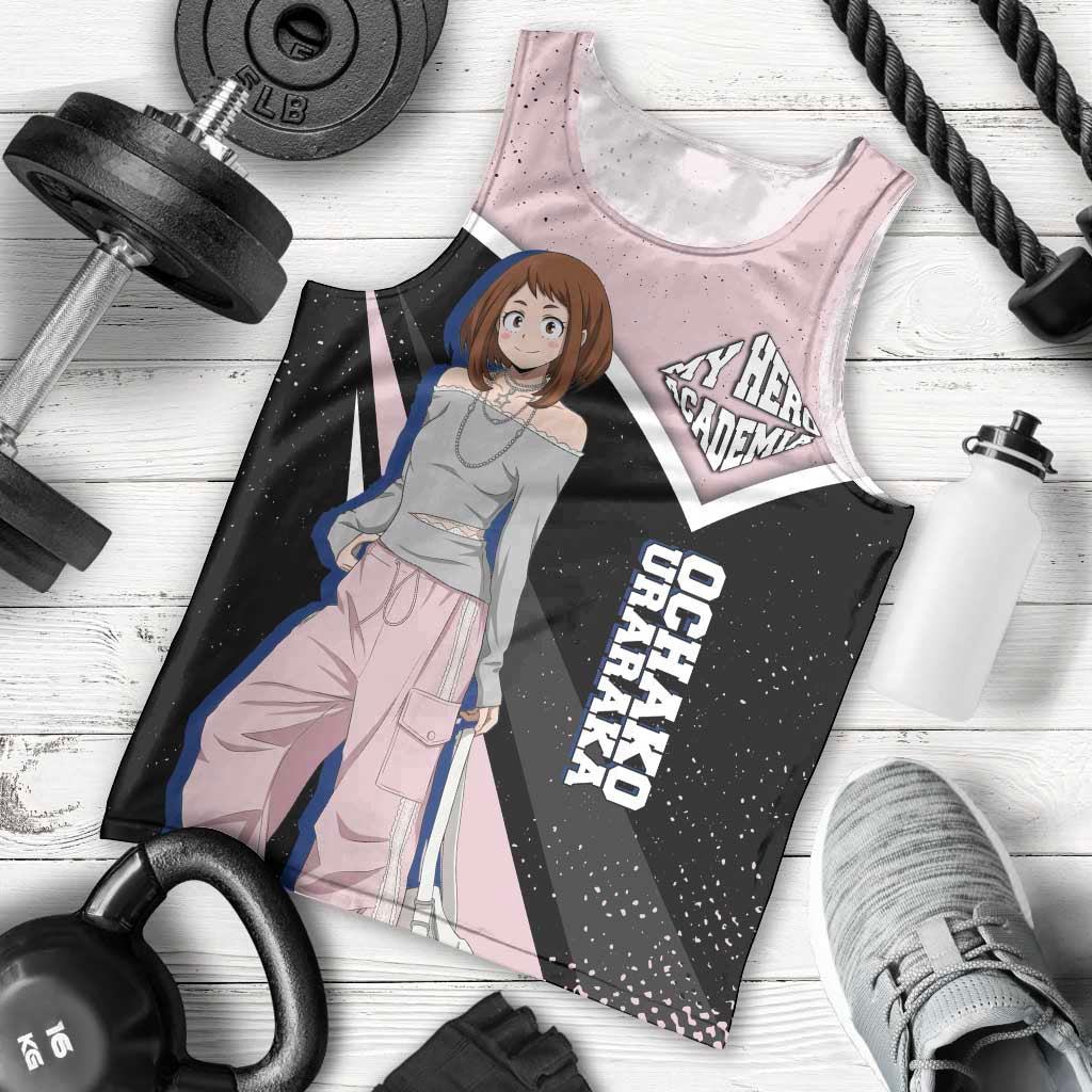 Ochako Uraraka My Hero Academia Men Tank Top Anime Grunge Splatter Graphic Style