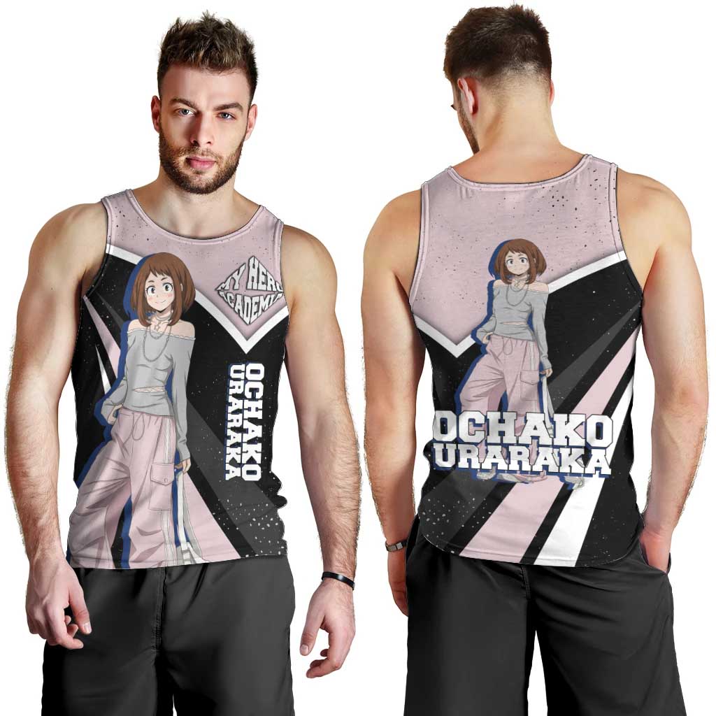 Ochako Uraraka My Hero Academia Men Tank Top Anime Grunge Splatter Graphic Style