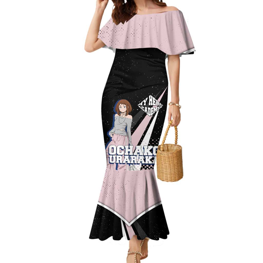 Ochako Uraraka My Hero Academia Mermaid Dress Anime Grunge Splatter Graphic Style