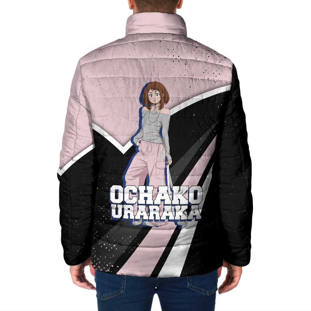 Ochako Uraraka My Hero Academia Padded Jacket Anime Grunge Splatter Graphic Style